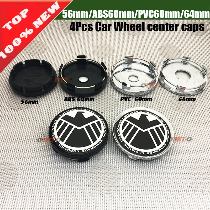 

4pc 56mm 60mm 64mm 135mm Wheel hub caps Auto emblem badge center Covers Car Wheel stickers For Agents of eagle logo car styling