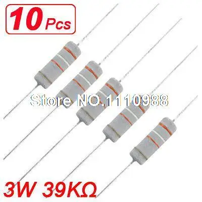 10 шт сквозное отверстие 3W 500V 39K ohm 39KR металлические Оксидные пленочные