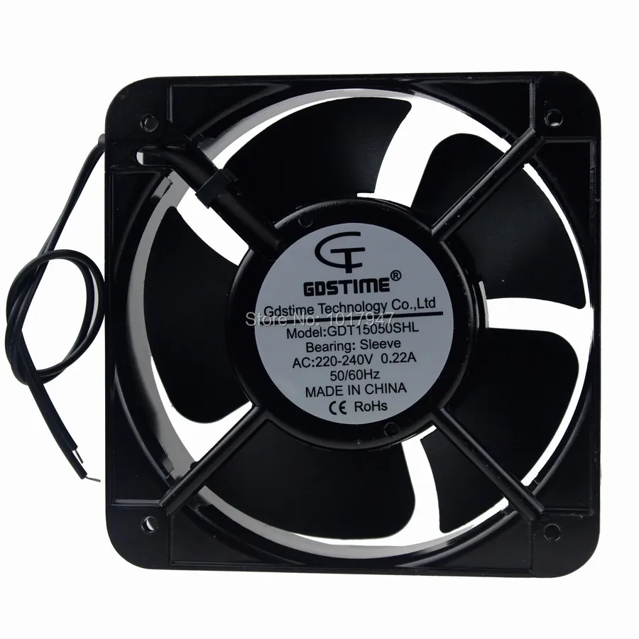 1PCS Gdstime 150 x 50mm AC 220V 240V 2Pin Aluminum PC Computer Cooling