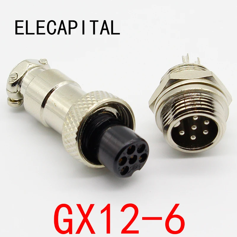 1/5/10 Pairs GX12 6Pin GX12 Male Female Circle Aviation Plug Connector Socket