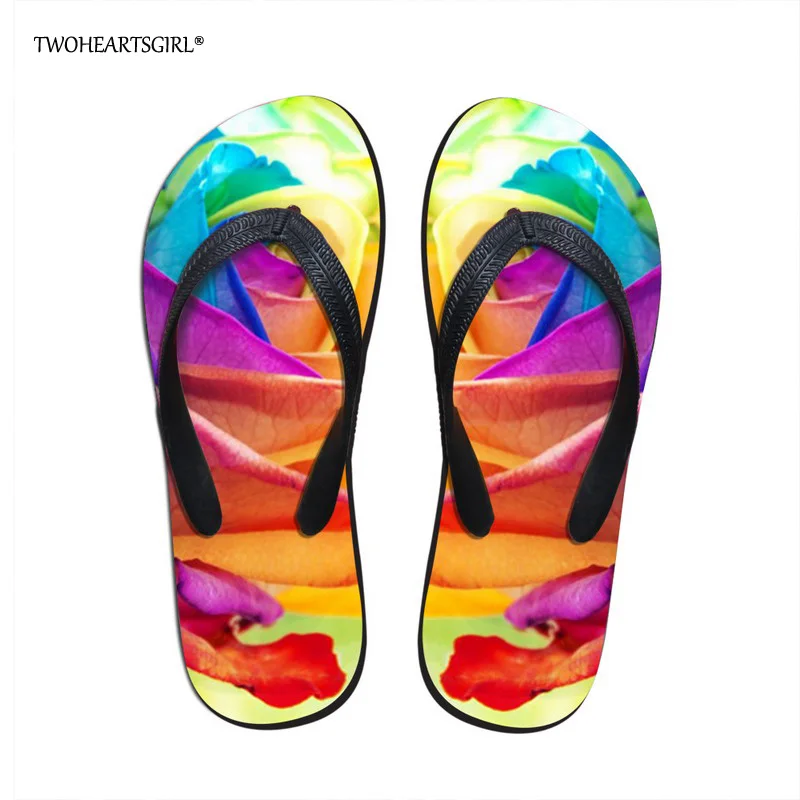 pink flower flip flops