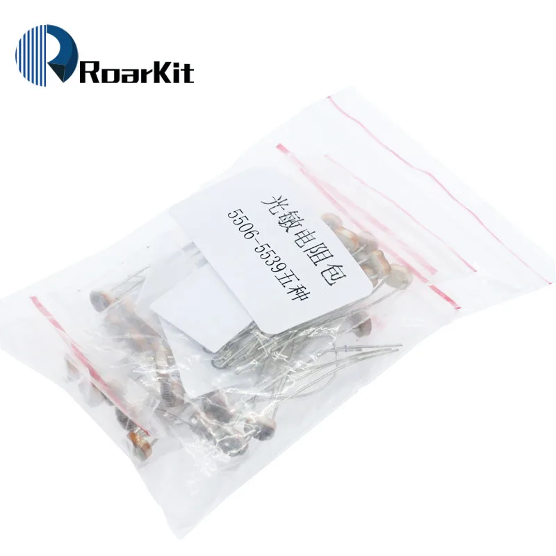 

Photoresistor Kit 5Kindsx10pcs 5506 5516 5528 5537 5539 Light Dependent Resistor LDR Pack Photoresistor Package for Arduino