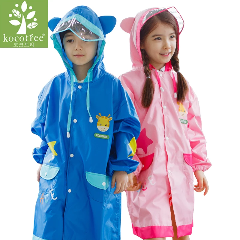 

Kocotree Student Backpack Belt Raincoat Baby Children Cartoon Rainproof Rain Coat Girls And Boys Waterproof Poncho Rain Cover