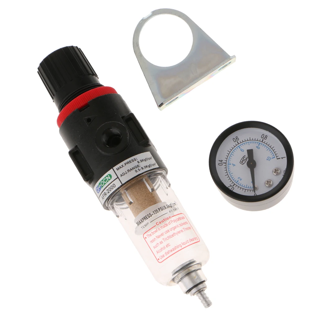 

AFR2000 1/4'' Air Filter Regulator Moisture Trap Pressure Gauge Compressor