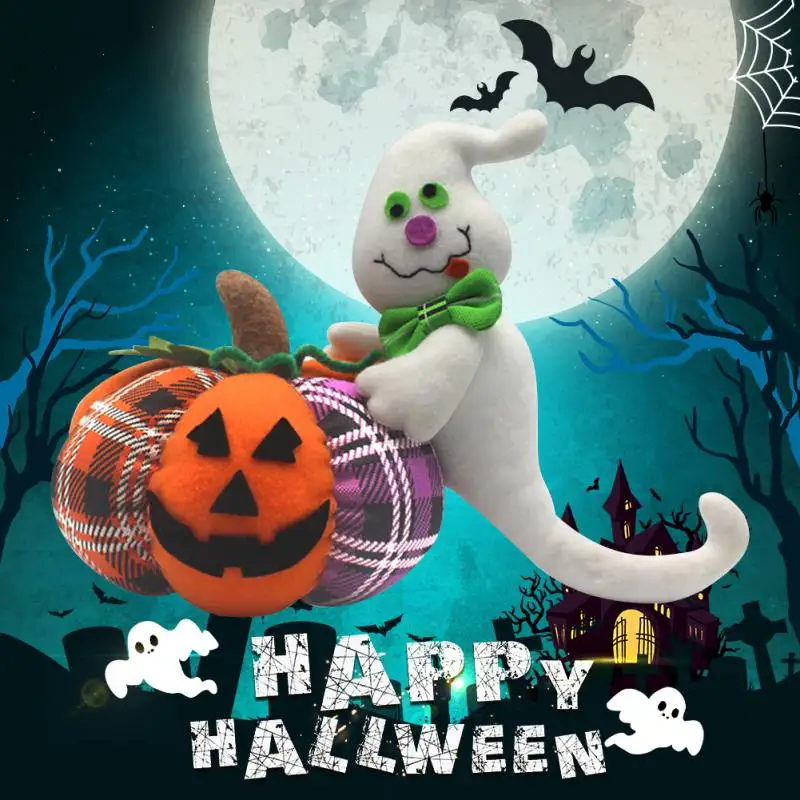 

Halloween Decorative Ornaments Plush Pumpkin Doll for Holiday Home Bar Party Photo Props Decor Gift