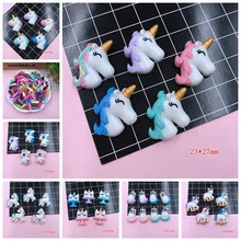 5 Pcs/lot Resin Baru Menggemaskan Unicorn Kuda Panas dan Toko Tanduk Unicorn untuk Kerajinan Pembuatan, Scrapbooking DIY(China)