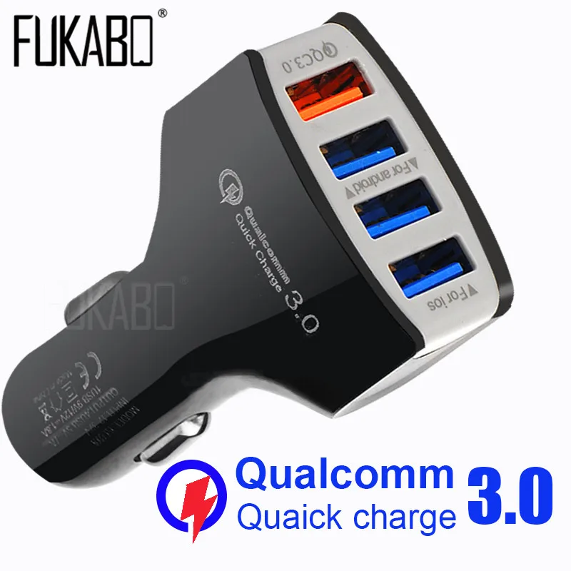 3,0 USB зарядное устройство Быстрая зарядка для iPhone samsung зарядное устройство для телефона 4 порта USB быстрое автомобильное зарядное устройство для xiaomi huawei планшет автомобильное зарядное устройство