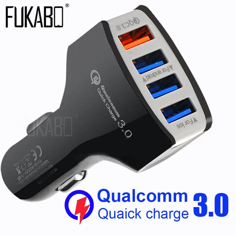 

3.0 USB Charger Quick Charge for iPhone Samsung Phone Charger 4 Port USB Fast Car Charger for xiaomi Huawei Tablet Car-Charger