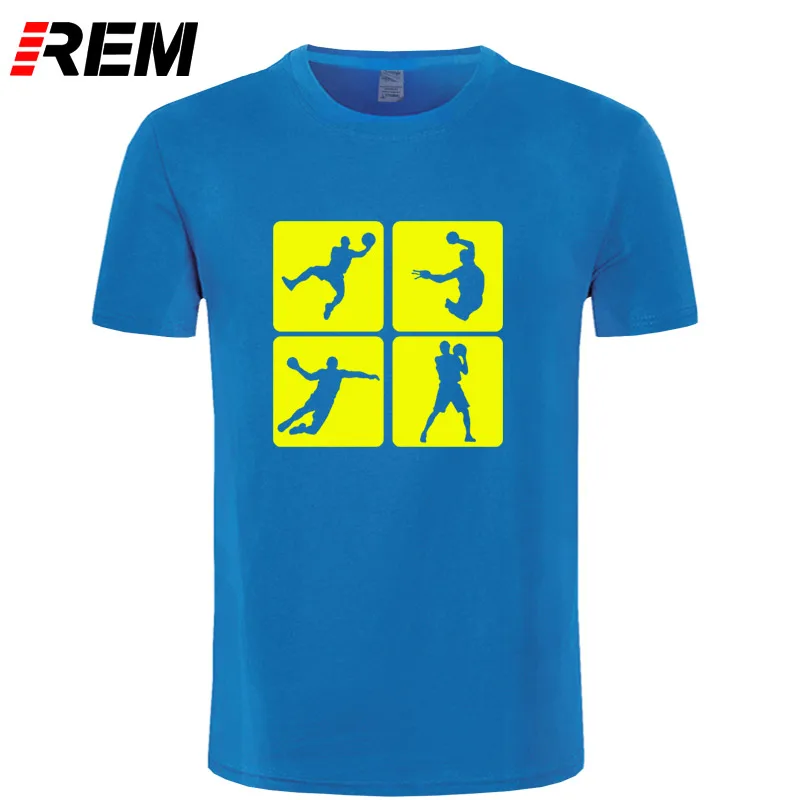 REM летняя Модная стильная футболка с гандболом, мужские топы из хлопка с коротким рукавом, мужские футболки с принтом - Цвет: 15