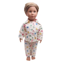 

Doll clothes Rice white pajama suit + small fish pattn toy accessories fit 18 inch Girl doll and 43 cm baby doll n19