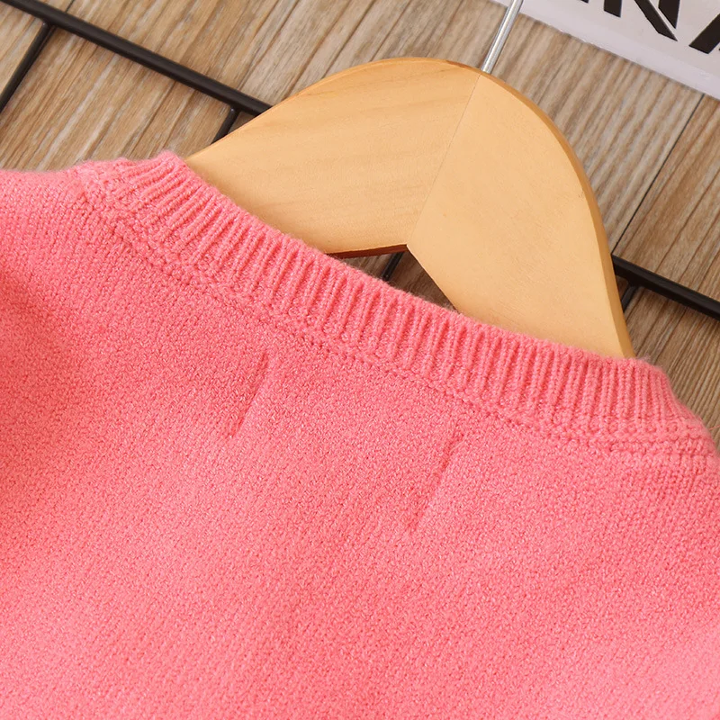 Свитер-кардиган для маленьких девочек розовый свитер с рисунком для девочек, модные детские кардиганы с длинными рукавами одежда для детей возрастом от 3 до 7 лет