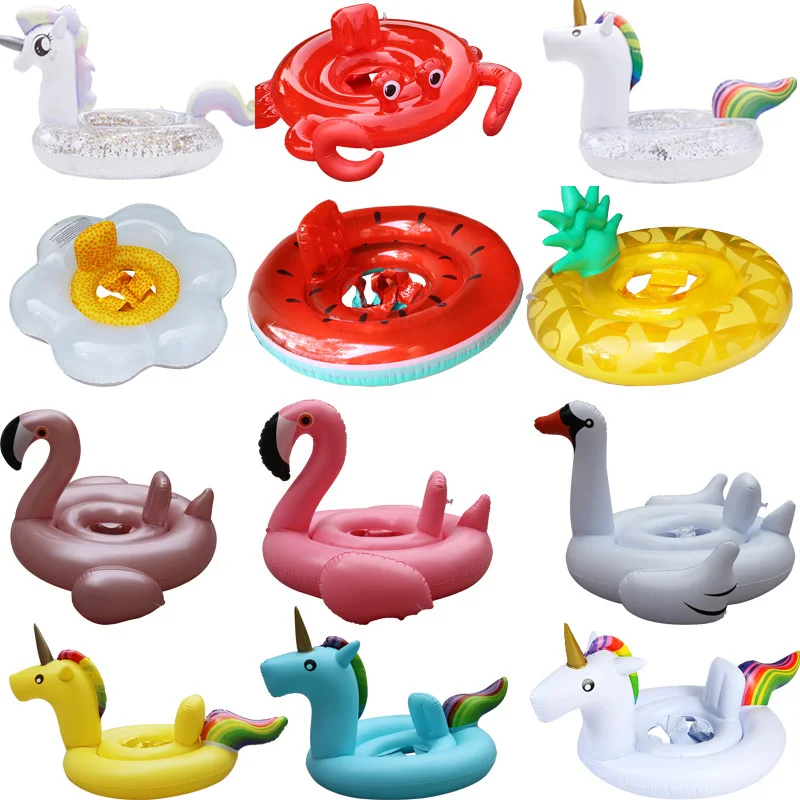 

Rooxin Baby Pool Float Seat Unicorn Flamingo Inflatable Swimming Ring Floating Swim Circle Pool Toys Summer Party Supply