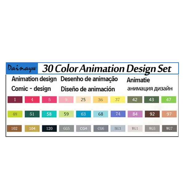 Touchfive на спиртовой основе маркеры 30/40/60/80/168 Цвет маркер для рисования по дешевым ценам Эскиз маркер для белой доски для рисования манга анимация поставщиков - Цвет: 30Animation Set TC5