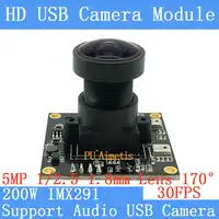 PU`Aimetis SONY IMX291 star level Surveillance camera Wide-angle 1920*1080P 30FPS Linux UVC 2MP USB Camera Module Support audio