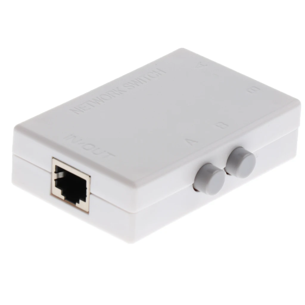 Mini 2Port Manual Network Sharing Switch 2In1 1In2 RJ45 Ethernet Switcher
