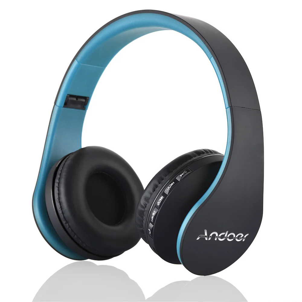 Andoer, цифровые, 4 в 1, многофункциональные, LH-811, стерео, Bluetooth 4,1+ EDR наушники, беспроводная гарнитура, музыкальные наушники с микрофоном - Цвет: blue