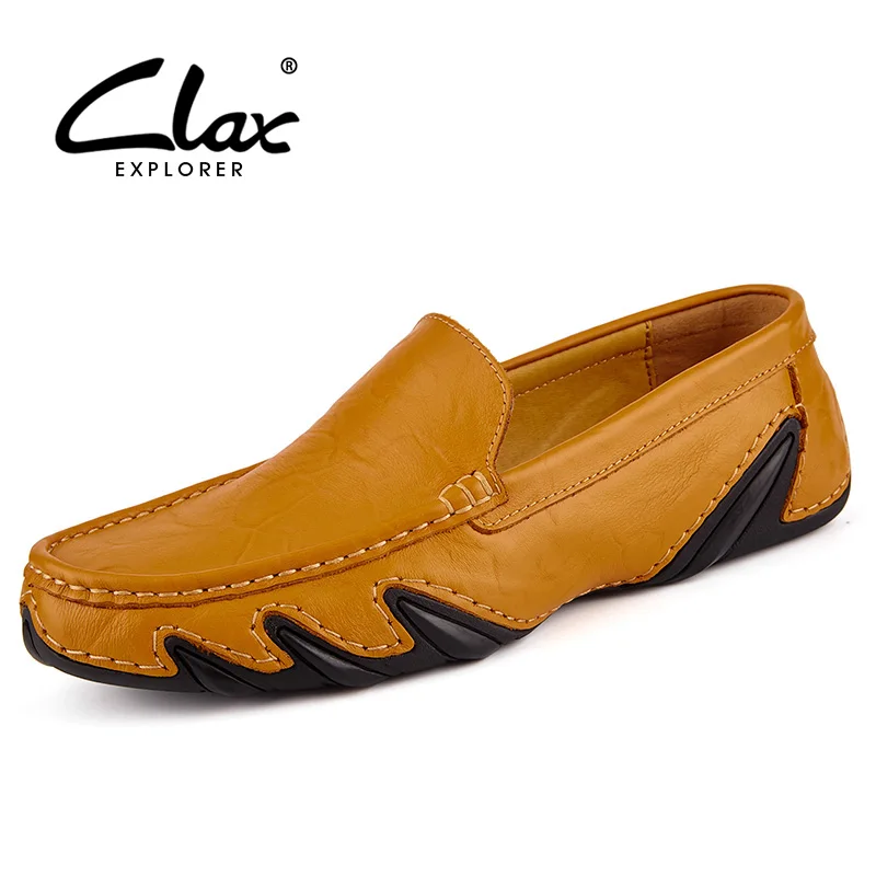 Clax Men Leather Flats Shoes 2018 Spring Summer Men's Boat Shoe Black Blue Casual Loafers Elegant Moccasin Leisure FootWear Clax Men Leather Flats Shoes 2018 Spring Summer Men's Boat Shoe Black Blue Casual Loafers Elegant Moccasin Leisure FootWear