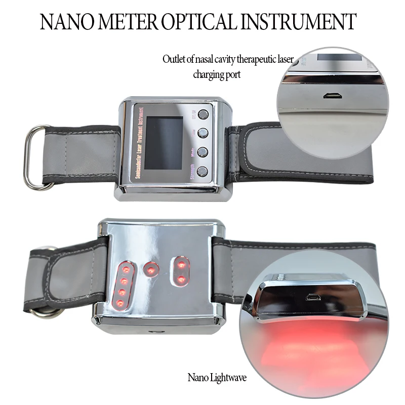 Цифровой 650нм Лазерный Аппарат для физиотерапии запястья LLLT для лечения холестерина гипертензии церебрального диабета тромбоза ринита
