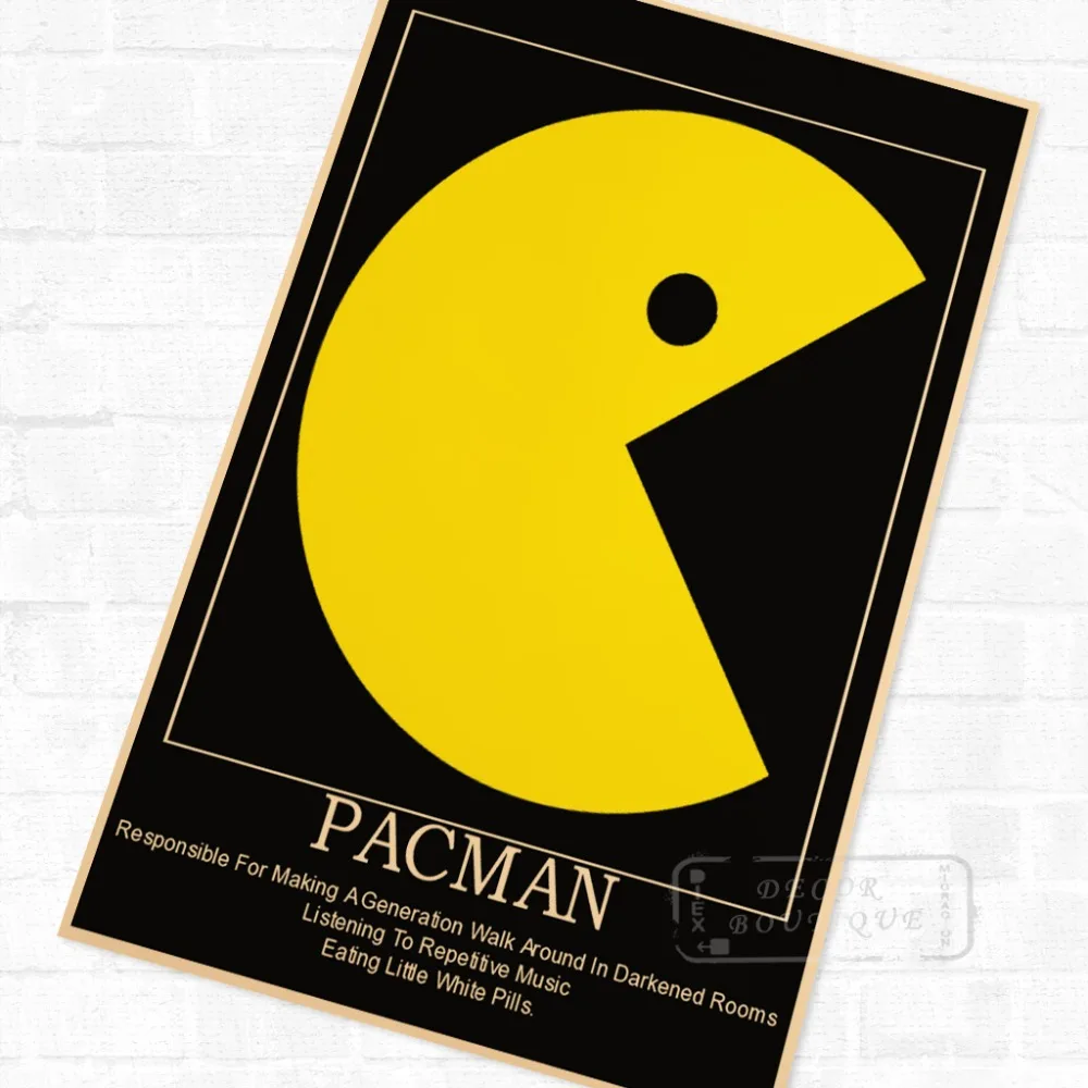 Pacman готовые винтажные видеоигры, Агитационный плакат, ретро холст, живопись, сделай сам, наклейки на стену, искусство, домашний бар, плакаты, Декор, подарок