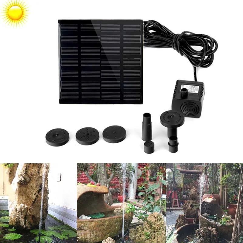 

Garden Fountain Solar Power Panel Water Pump Pool Pond Aquarium Landscape Waterfall Floating Fountain Watering FAS