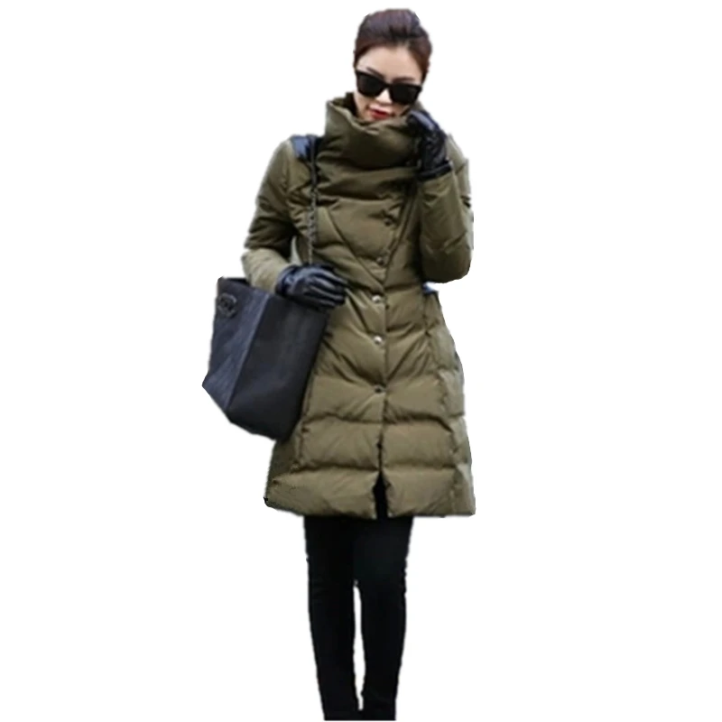 Snow wear Wadded Jacket Female 2017 Winter Jacket Women Thick Warm Slim Long Cotton-Padded jacket Outerwear Winter Coat C113