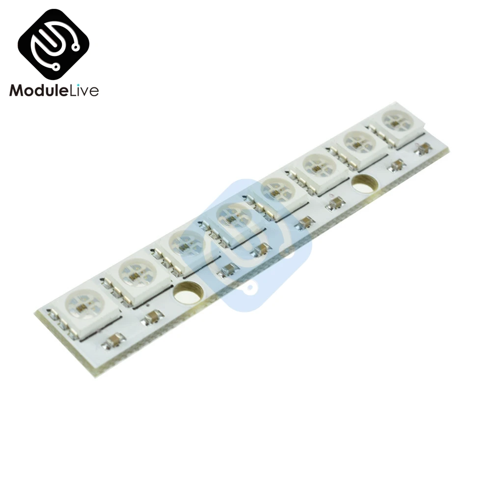 

WS2812 WS 2811 5050 RGB LED Lamp Panel Module 5V 8-Bit Rainbow LED Precise Board 8MHZ AVR For Arduino Breadboard Solder Pads