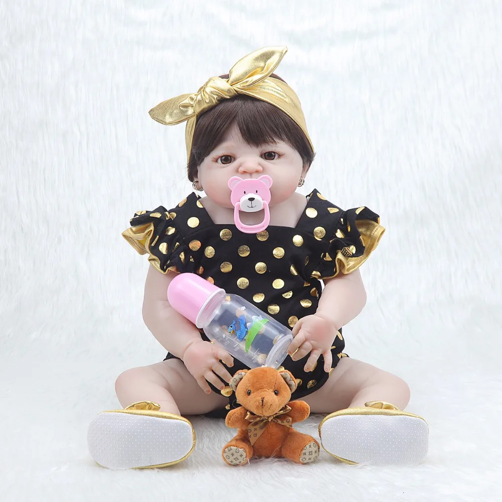Силиконовые куклы reborn baby для всего тела девочек светлые волосы 22 дюйма menina silicone 55