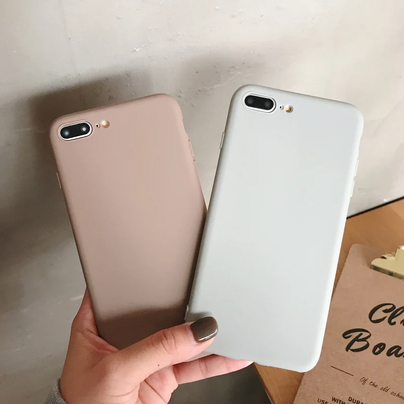 Матовый Мягкий силиконовый чехол для iPhone 5s se 6 7 8 plus Ультратонкий 11 Pro карамельного
