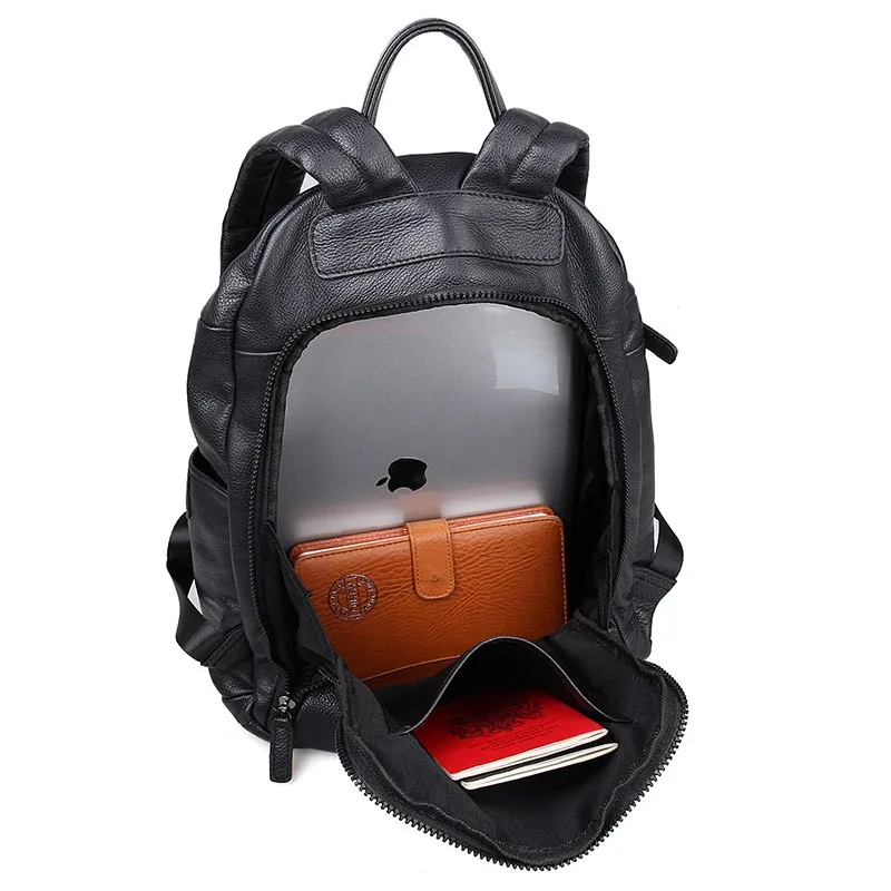 J.M.D рюкзак для ноутбука унисекс из натуральной кожи черный элегантный дизайн школьные рюкзаки сумка-портфель для Pad 2005A
