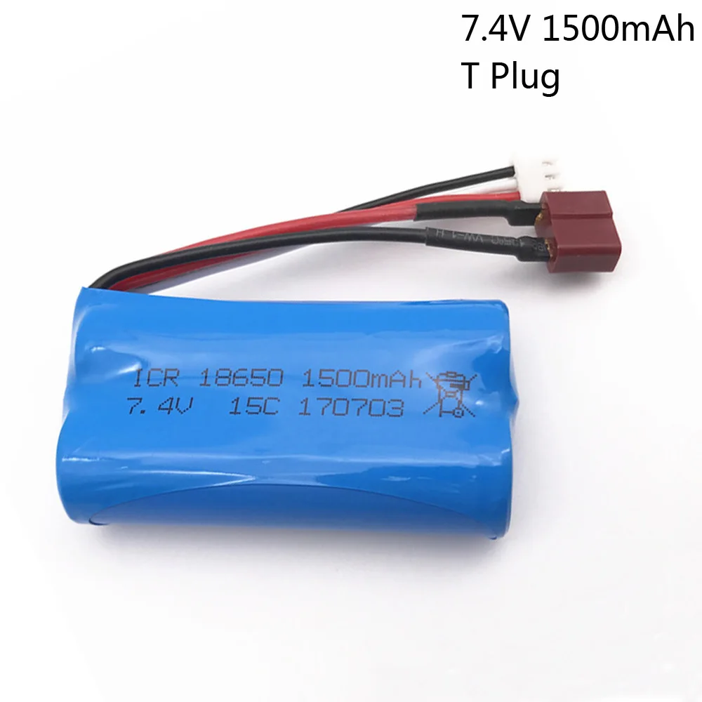 Lipo аккумулятор 7 4 В 1500 мА · ч с Т образным разъемом для FEIYUE 12428 FY01 FY02 Wltoys 12401 12402 12403