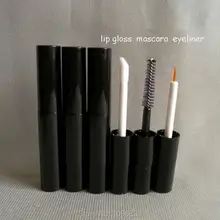 4 мл черный край(пирсинга) глянцевая трубка, Черная тушь для ресниц, Черная Подводка для глаз, пустая Косметическая упаковочная бутылка, 50 шт./партия