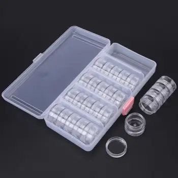 

25 pcs Clear Plastic Jewelry Bead Storage Container Jars Box Diamond Home Display Storage Bottles Jewely Box