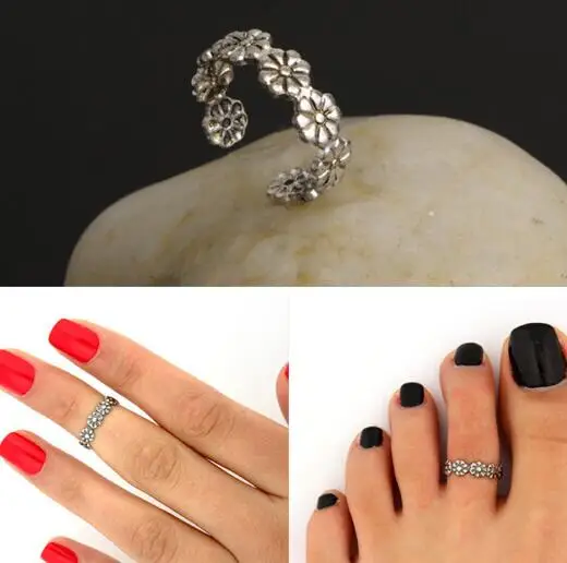 

Beach style New Fashion Vintage Summer wild daisies flowers foot ring joint ring female luck Jewelry Wholesale