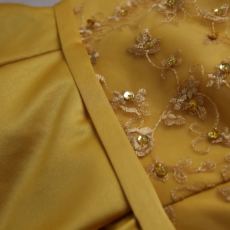 2016 new arrival stock maternity plus size bridal gown evening dress long graduation graduated sexy Yellow Lace 469