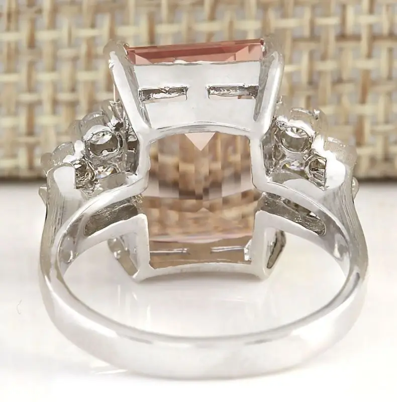 Модное женское кольцо розового и нежного цвета из морганита, обручальное кольцо, свадебные украшения 6-10