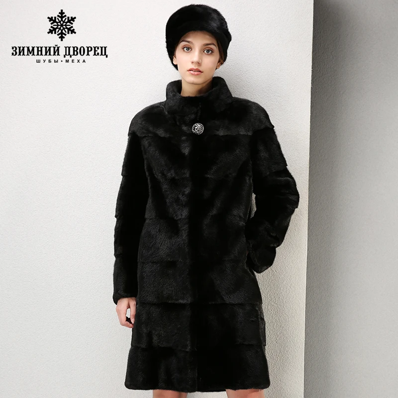 High-grade dress fashion mink fur coat Short imported coats Genuine Leather fur coats for women Mandarin Colla fur coat