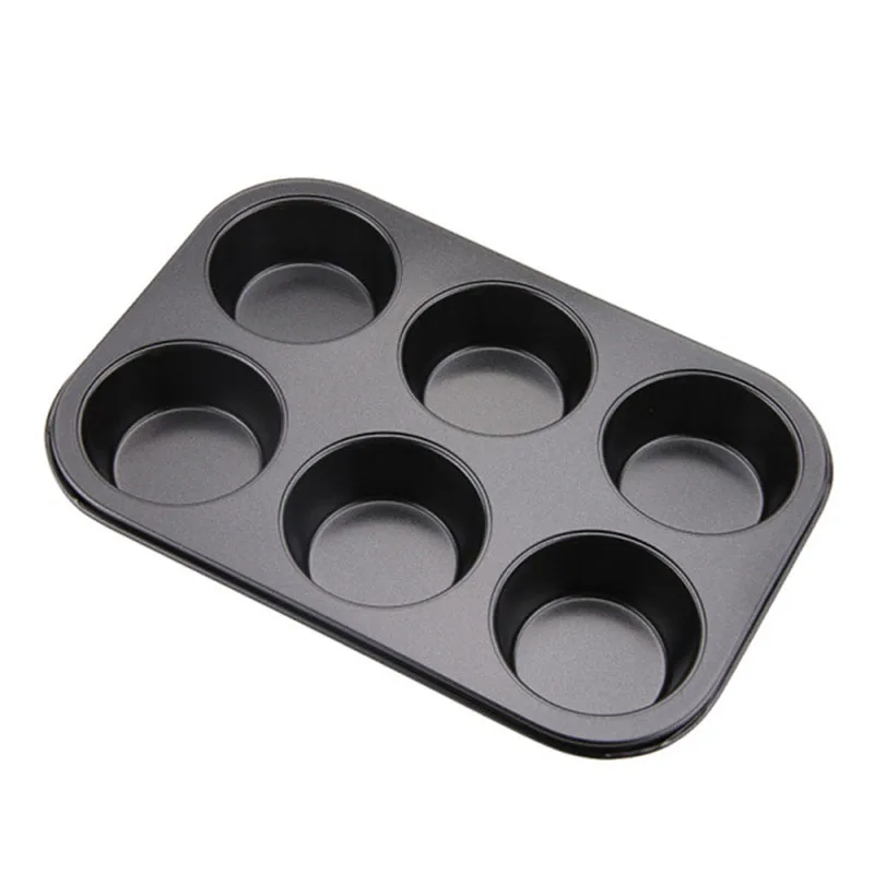 Download Nonstick 6 cup Muffin Pan Cake Mould Cupcake Mold Baking Tools Carbon Steel Mini Pudding Bun ...