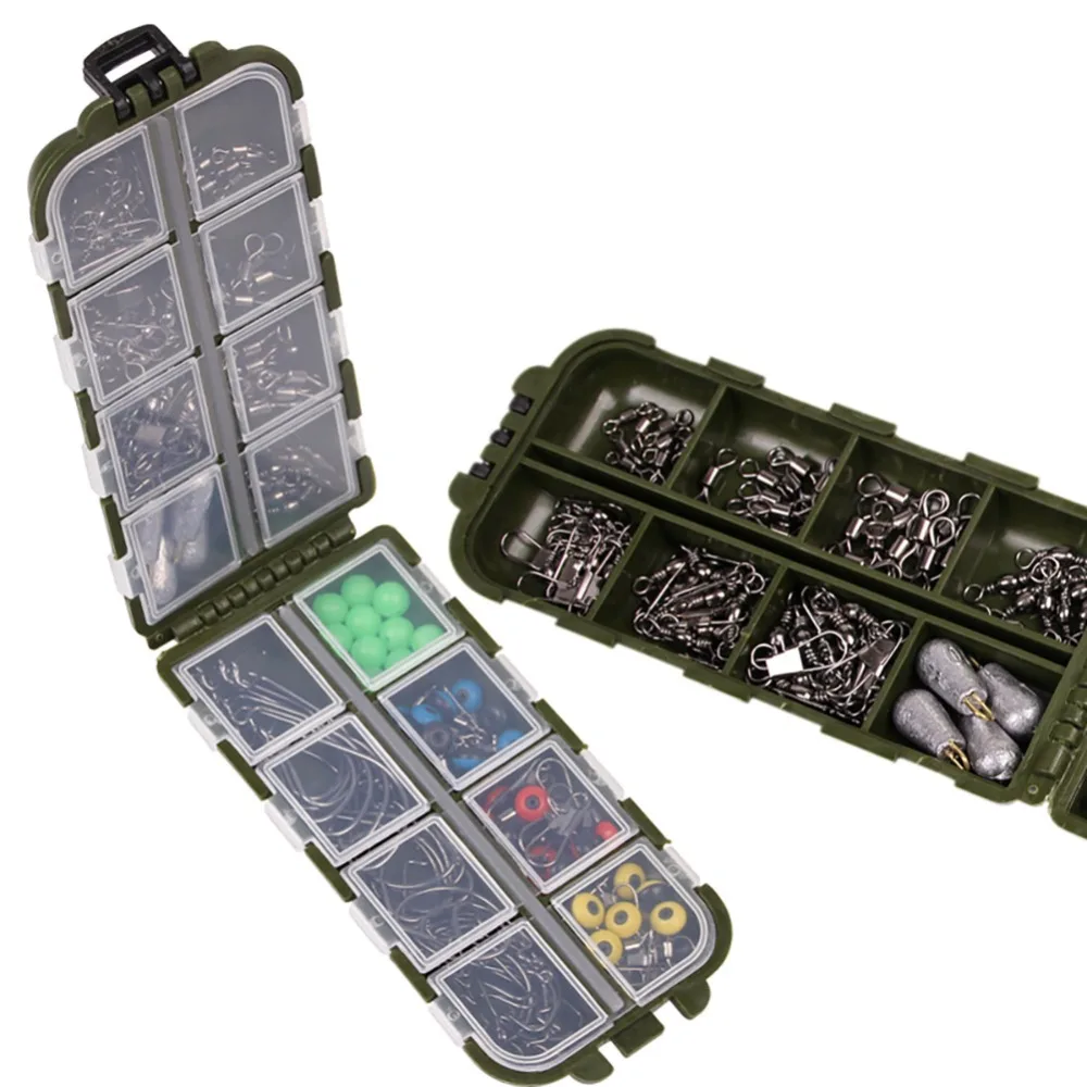 

Balight 154Pcs 16 Grid Multi-Functional Fishing Small Parts Eight-Character Ring Connector Luminous Bead Plumb Bob Sea Bean