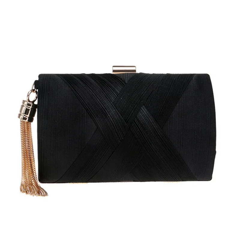 

Tassel Fashion Ladies Clutch Bag Shoulder Handbags Female Party Wedding Evening Bag For Phone Purse Black