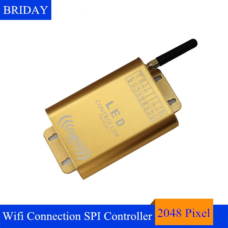 

Wifi Connection SPI Music Controller 2048 Pixel LED Digital Addressable Dream Color Strip Light Controller with Micphone