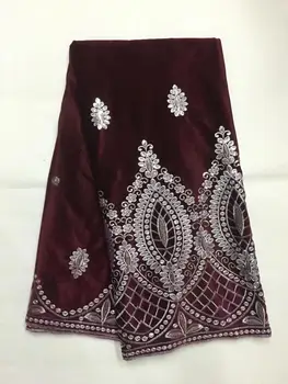 

(5yards/lot ) 2019 New High quality Velvet African tulle lace French net lace fabric with Sequins for party dress(5-19