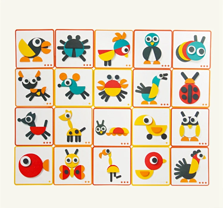 Детские деревянные головоломки Красочные умный совет головоломки прекрасный Животные изображение карты на фото раннее образование