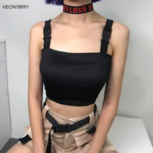 Женский топ Lencero, черный, с регулируемой пряжкой, майка, летняя укороченная уличная одежда, топы,, сексуальный топ с открытой спиной и рукавами