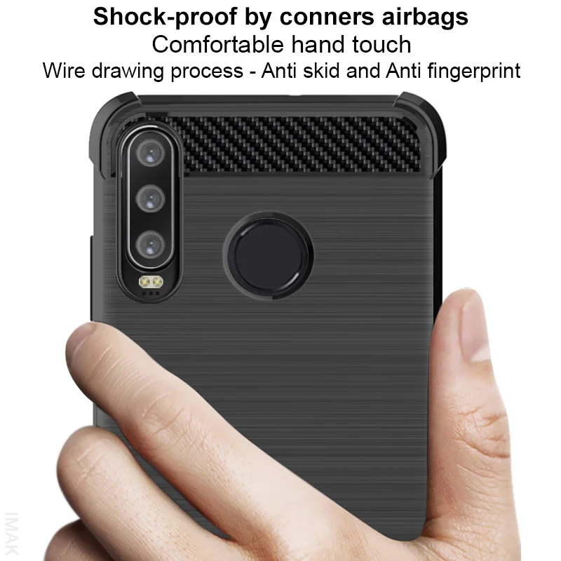 Imak Чехол из углеродного волокна для huawei P30 Pro Мягкие силиконовые подушки
