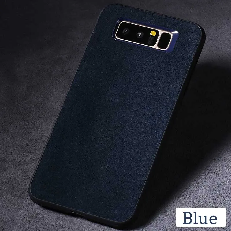 Чехол для телефона для samsung Galaxy S10 S8 S9 Plus Note 8 9 S7 край A5 A7 A8 J5 J6 J7 A70 A50 A40 замшевая кожаная накладка на заднюю панель телефона - Цвет: Blue