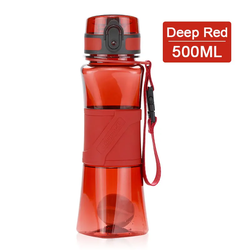UZSPACE 500 мл 3 вида стилей Спортивная бутылка для воды креативный портативный герметичный пластиковый шейкер My Drink Bottle Tour hiking Tritan BPA Free - Цвет: 6010 Red