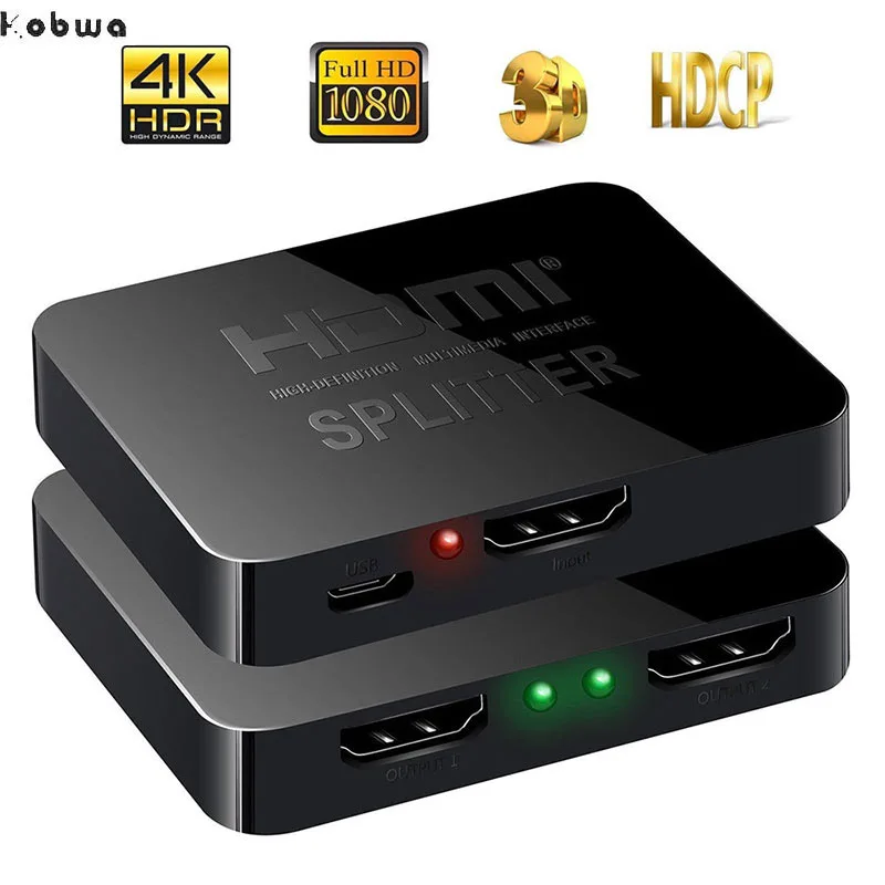 HDCP 4k HDMI сплиттер Full Hd 1080p видео Hdmi Switch Switcher 1x2 Split 1 In 2 Out усилитель двойной дисплей