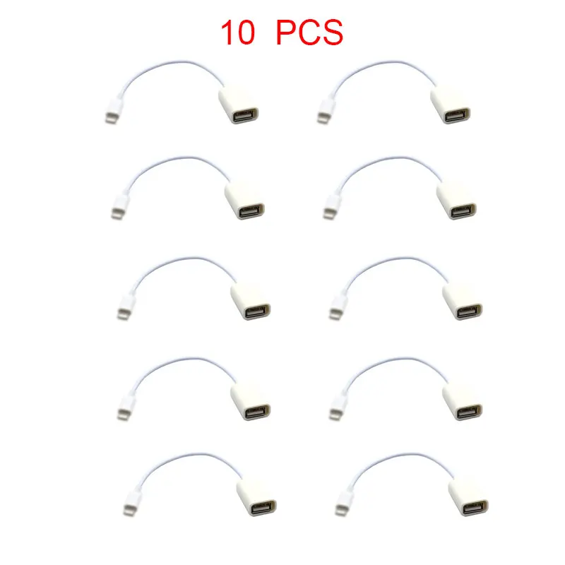 10 шт./партия, адаптер для мобильного телефона, сплиттер, 17 см, кабель OTG, Женский USB для Iphone IOS 9,2-10,3, USB Кабель-адаптер, Прямая поставка