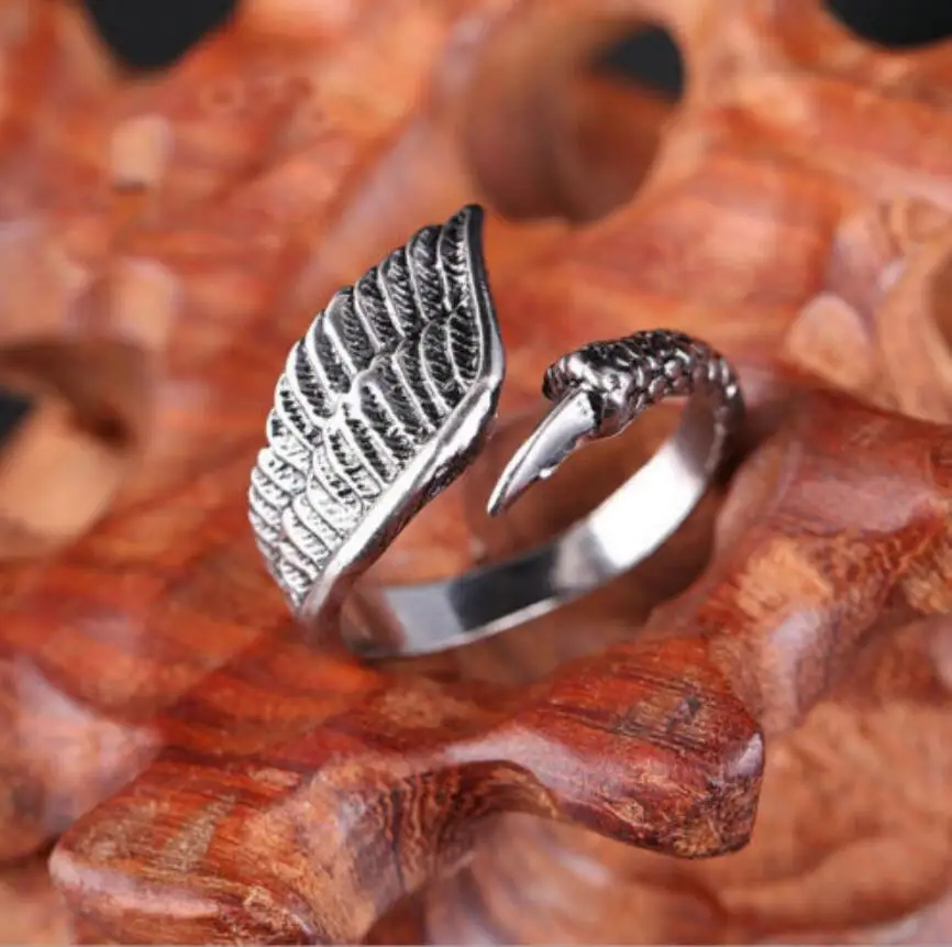 Модное кольцо унисекс из нержавеющей стали готическое панк серебряное с орлом