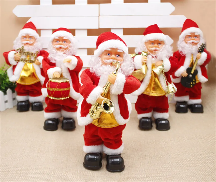 Креативный Рождественский Электрический Санта-Клаус Поющая Танцующая кукла с саксофоном игрушка Новогодний подарок для детей игрушка Navidad Рождественский Декор